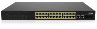 CNet CSH 2422GSP 24 Port 10/100 PoE + 2x Gigabit RJ45 + 2x SFP PoE Switch 300W - 1